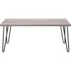 Modern Classic Vintage Style Coffee Table with Wood Top and Metal Legs