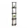 5-Shelf Modern Corner Bookcase in Black Brown Wood Finish