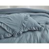 Full Size Blue Stone Washed Ruffled Edge Microfiber 3-Piece Comforter Set