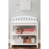 SF Home Baby Toddler Changing Table in White Wood Finish with Changing Pad