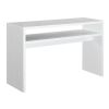 Modern FarmHome White Sofa Table Console Table with Bottom Shelf