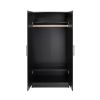 Black Freestanding Bedroom Cabinet Armoire Wardrobe Closet with Hanging Rail