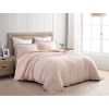 King Oversized Pink Ruffled Edge Microfiber Comforter Set