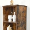 Narrow Brown Wood 3-Shelf Bookcase Bathroom Livingroom Storage Cabinet