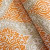 California King size 5-Piece Comforter Set in Orange Damask Print