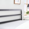 California King Modern Headboard in Matte Black Metal Finish