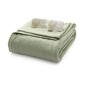 Full size Electric Heated Blanket in Sage Green with Digital Control - Machine Washable