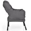 Upholstered Modern Cushioned Accent Chair with Side Pocket in Grey