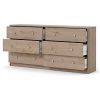 Farmhouse Contemporary 6 Drawer Double Dresser in Oak