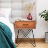 FarmHouse Rustic Natural Brown 1 Drawer Nightstand Coffee Table