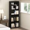 71-inch Tall 5-Shelf Bookcase in Dark Brown Espresso Wood Finish