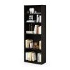 71-inch Tall 5-Shelf Bookcase in Dark Brown Espresso Wood Finish