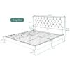 King White Faux Leather Upholstered Platform Bed with Button-Tufted Headboard