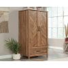 FarmHouse Rustic Herringbone 1 Drawer Garment Rod Wardrobe Armoire