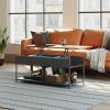 Farmhouse Black Metal Wood Lift-Top Multi Purpose Coffee Table