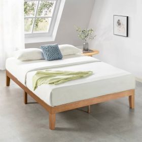 Full size Solid Wood Platform Bed Frame in Natural Wooden Finish