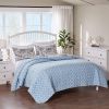 Full/Queen size 3 Piece Microfiber Beach Shells Coastal Reversible Quilt Set