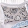 Full/Queen size 3 Piece Microfiber Beach Shells Coastal Reversible Quilt Set