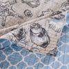 Full/Queen size 3 Piece Microfiber Beach Shells Coastal Reversible Quilt Set