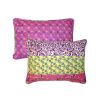 Full/Queen Vibrant Purple Yellow Boho Floral Reversible Lightweight Quilt Set