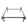 Twin/Full Adjustable Metal Bed Frame with Headboard Footboard Brackets