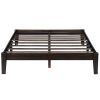 Full size Solid Wood Platform Bed Frame in Dark Brown