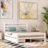 Full size White Low Profile 2 Drawer Storage Platform Bed