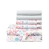 Full size Pink Grey White Teal Floral Fox Birds Soft Polyester 6 Piece Sheet Set