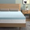 Full size 4-inch Thick Soft Gel Memory Foam Mattress Topper in Light Blue