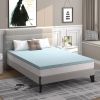 Full size 4-inch Thick Soft Gel Memory Foam Mattress Topper in Light Blue