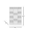 Modern 42-inch High Bookcase with 11-Cube Open Shelves in White Wood Finish