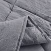 Queen Size Grey 3 Piece Microfiber Reversible Comforter Set