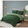 King/Cal King Traditional Microfiber Reversible 3 Piece Comforter Set in Green