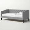 Twin size Modern Grey Fabric Upholstered Button-Tufted Daybed