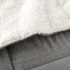 Queen Plush Microfiber Reversible Comforter Set in Grey