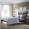 Queen Farmhouse Style Solid Wood Platform Bed Frame with Headboard in Cherry