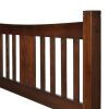 Queen Farmhouse Style Solid Wood Platform Bed Frame with Headboard in Cherry