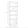 White 72-inch High Bookcase with Soft Arches and 5 Shelves