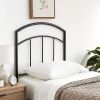 Twin size Transitional Headboard in Textured Black Metal Finish