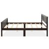 Modern Espresso Solid Pine Wooden Platform Bed Frame -  Full Size