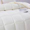 King Size Off White 3 Piece Microfiber Reversible Comforter Set