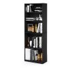 71-inch Tall 5-Shelf Bookcase in Black Wood Finish