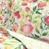 King/Cal King Lightweight Polyester Scalloped Edges Floral Quilt Set