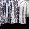 3 Piece Scandinavian Blue White Reversible Cotton Set in King