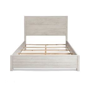 FarmHome Off White Solid Pine Platform Bed in King Size