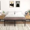 King 18-inch Rounded Edge Corners Metal Bed Frame with Under-bed Storage Space