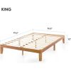 King size Solid Wood Platform Bed Frame in Natural Wooden Finish