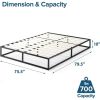 King size 10-inch Low Profile Modern Metal Wood Slat Platform Bed Frame