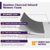 King size 12-inch Charcoal Infused Memory Foam Mattress with Removable Cover