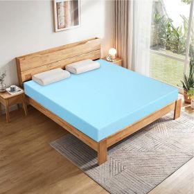 King size 3-inch Thick Gel-Infused Air Foam Mattress Topper in Light Blue